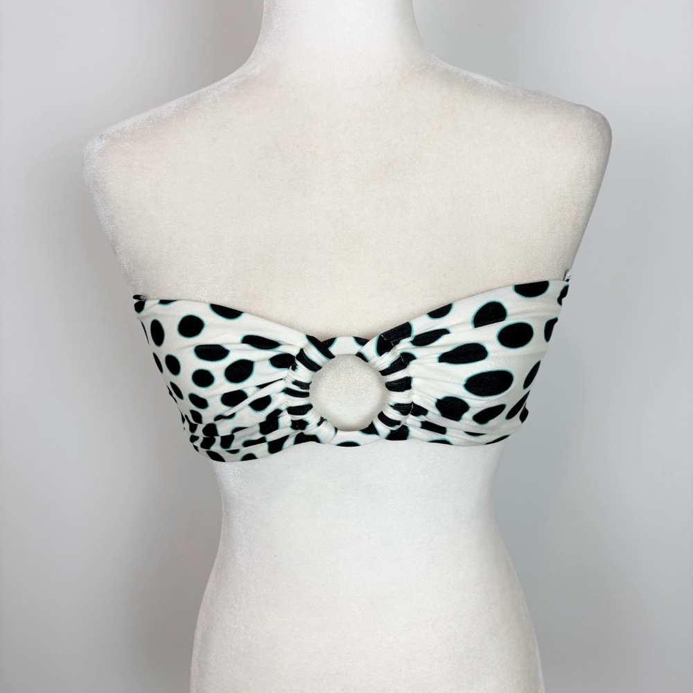 PatBO Bossa Bandeau Bikini Top in Black & White Size XS
